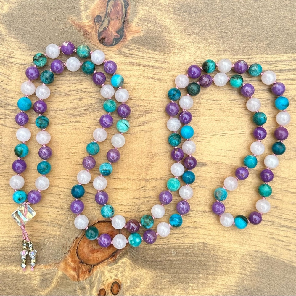 Handmade Mala Necklace made with Gemstone Beads